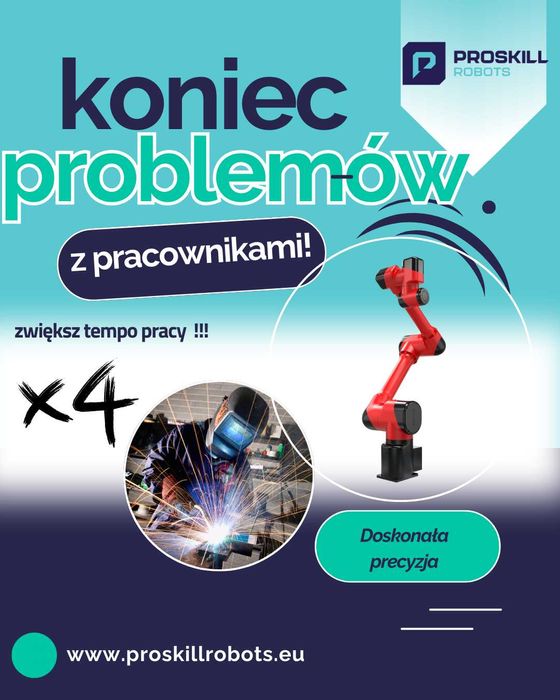 Robot przemysłowy paletyzujący, pakujący, spawalniczy