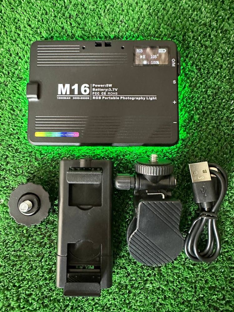 Профессиональный портативный видеосвет RGB m-16 аккумуляторный