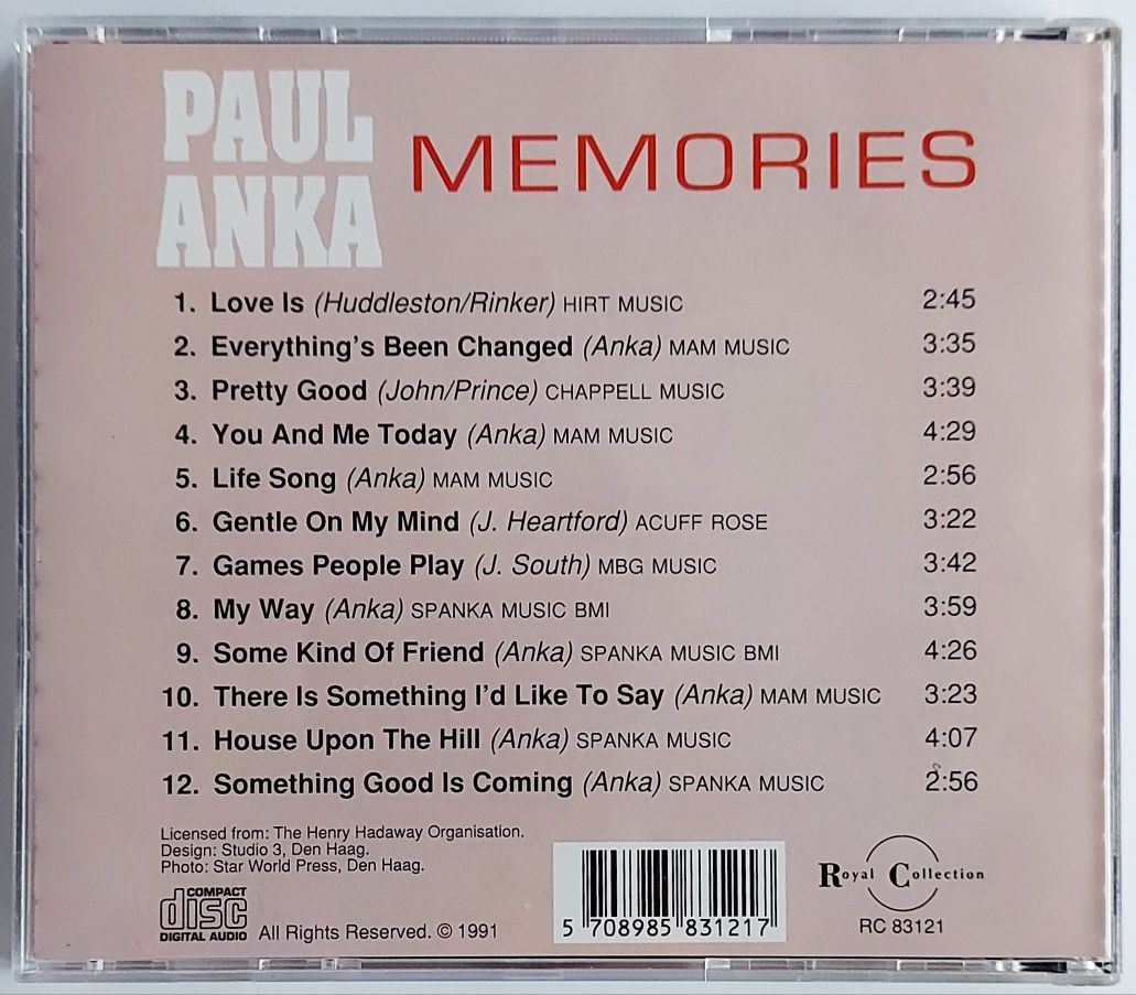 Paul Anka Memories 1991r
