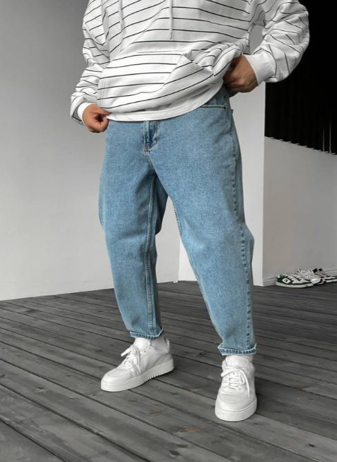 Блакитні джинси мом для чоловіків, Джинсы мом , тренд сезону