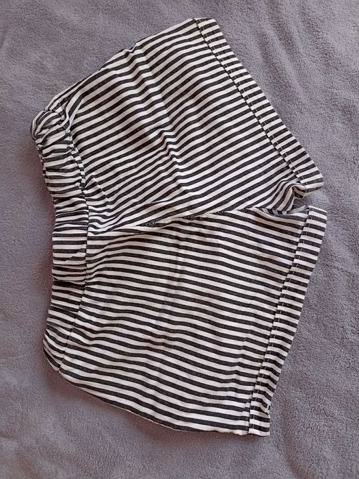 Трикотажні літні шорти в чорно-білу полосочочку