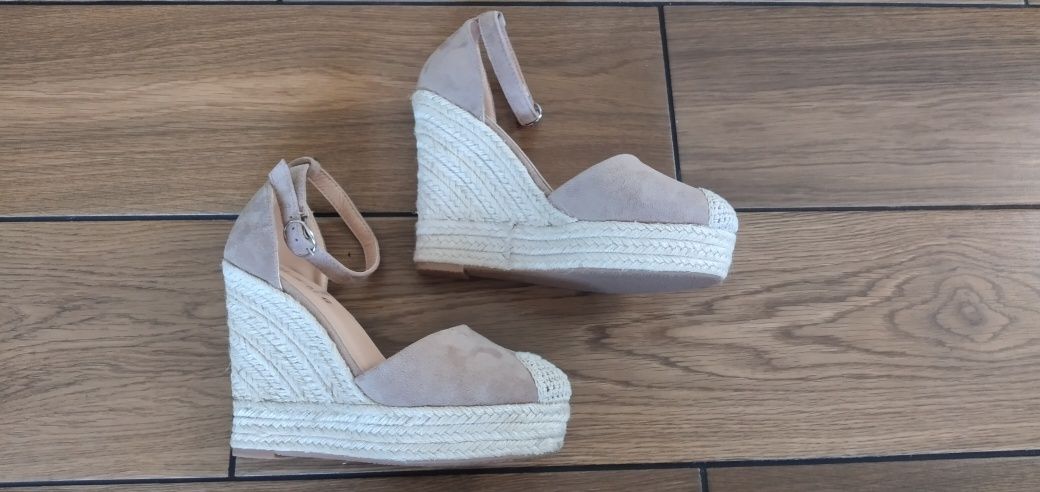 Espadryle beżowe 38/24-24,5 cm Nowe!