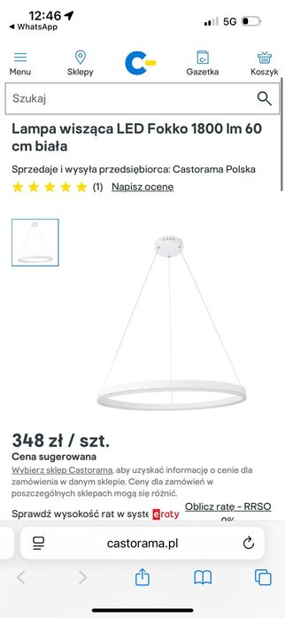 Lampa wisząca LED Fokko 1800lm 60cm biała