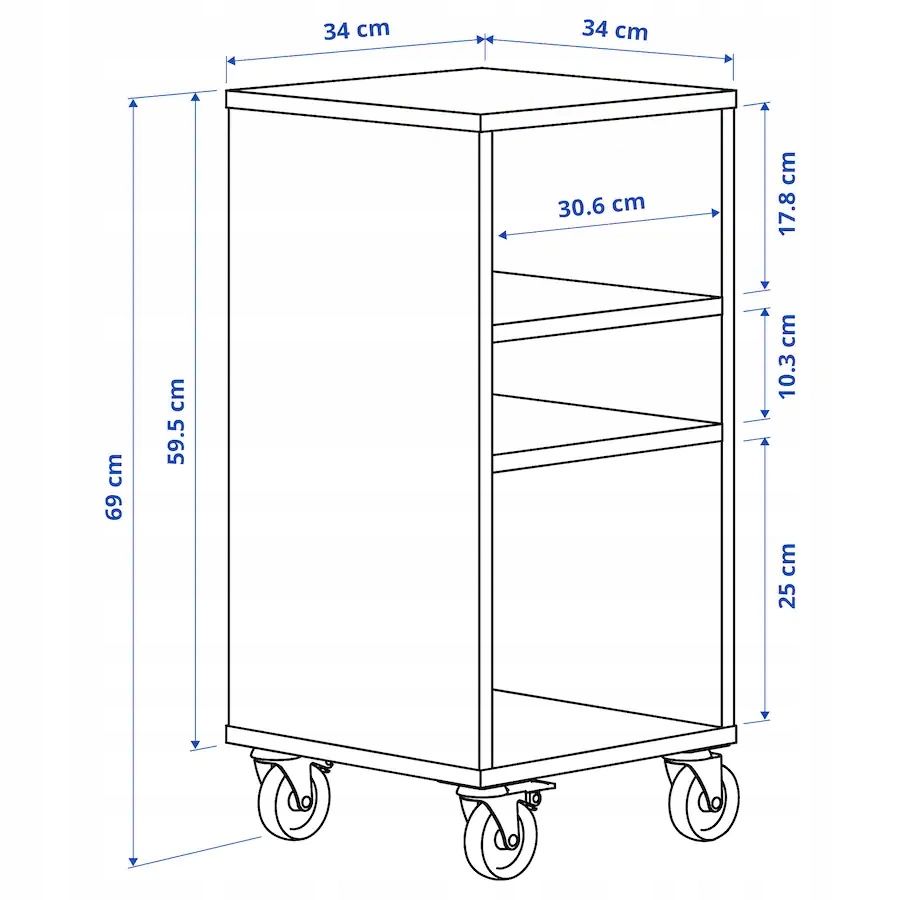 IKEA RAVAROR stolik/szafka/komoda/kontenerek 34x34x69cm NOWA