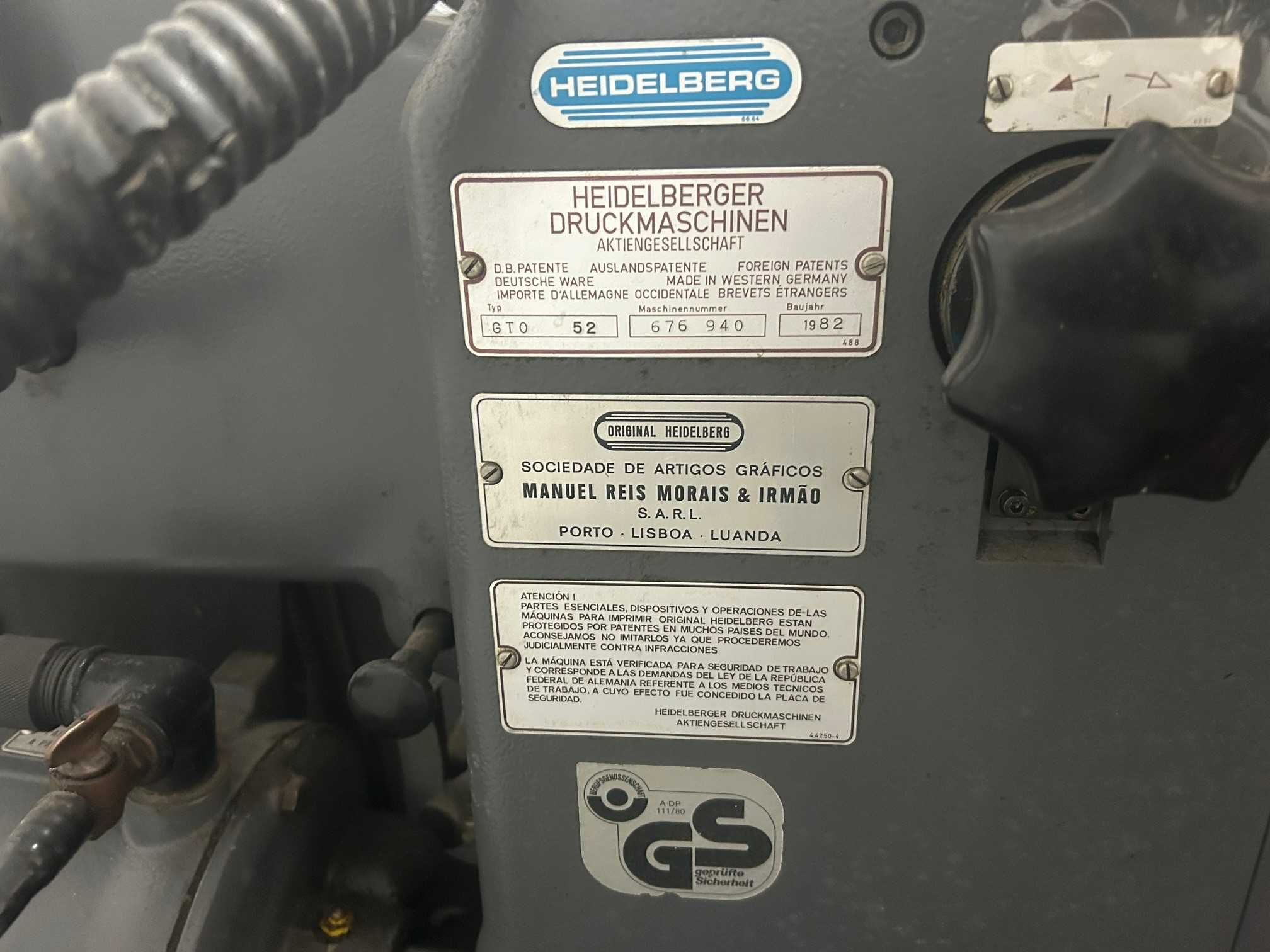 Máquina gráfica Heidelberg GTO 52