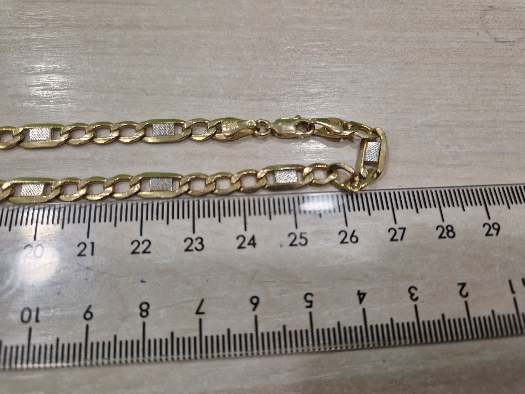 Złoty łańcuszek męski z BIAŁYM ZŁOTEM WZÓR PR 585 55 cm