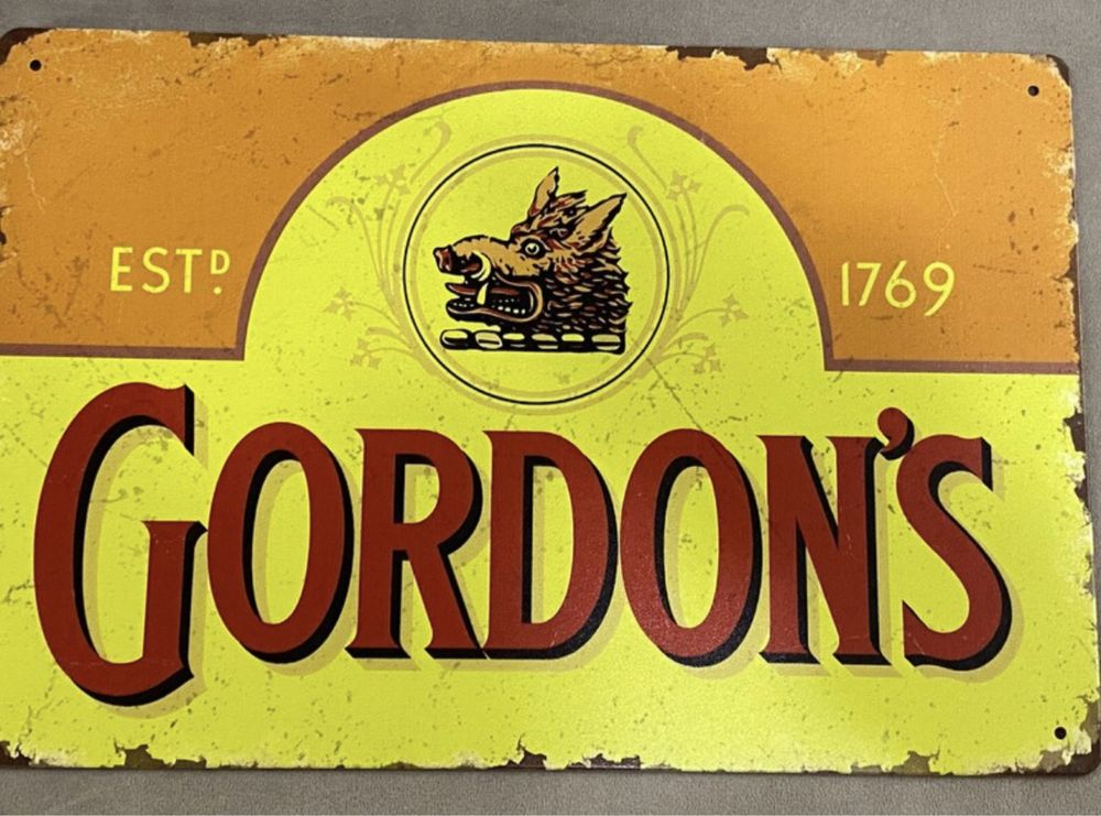 GORDON’S gin • Placa Metalica Decorativa (nova)