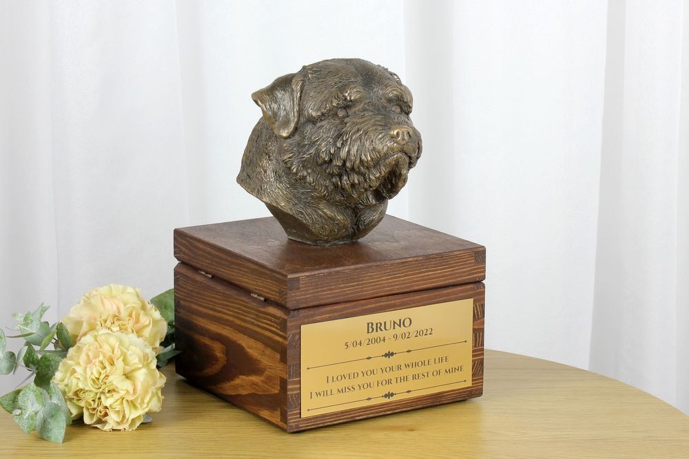 Norfolk Terrier urna na skrzynce brązowa Art-Dog