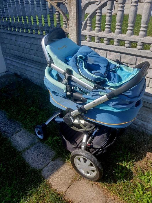 Wozek quinny turkusowy, piękny 3w1