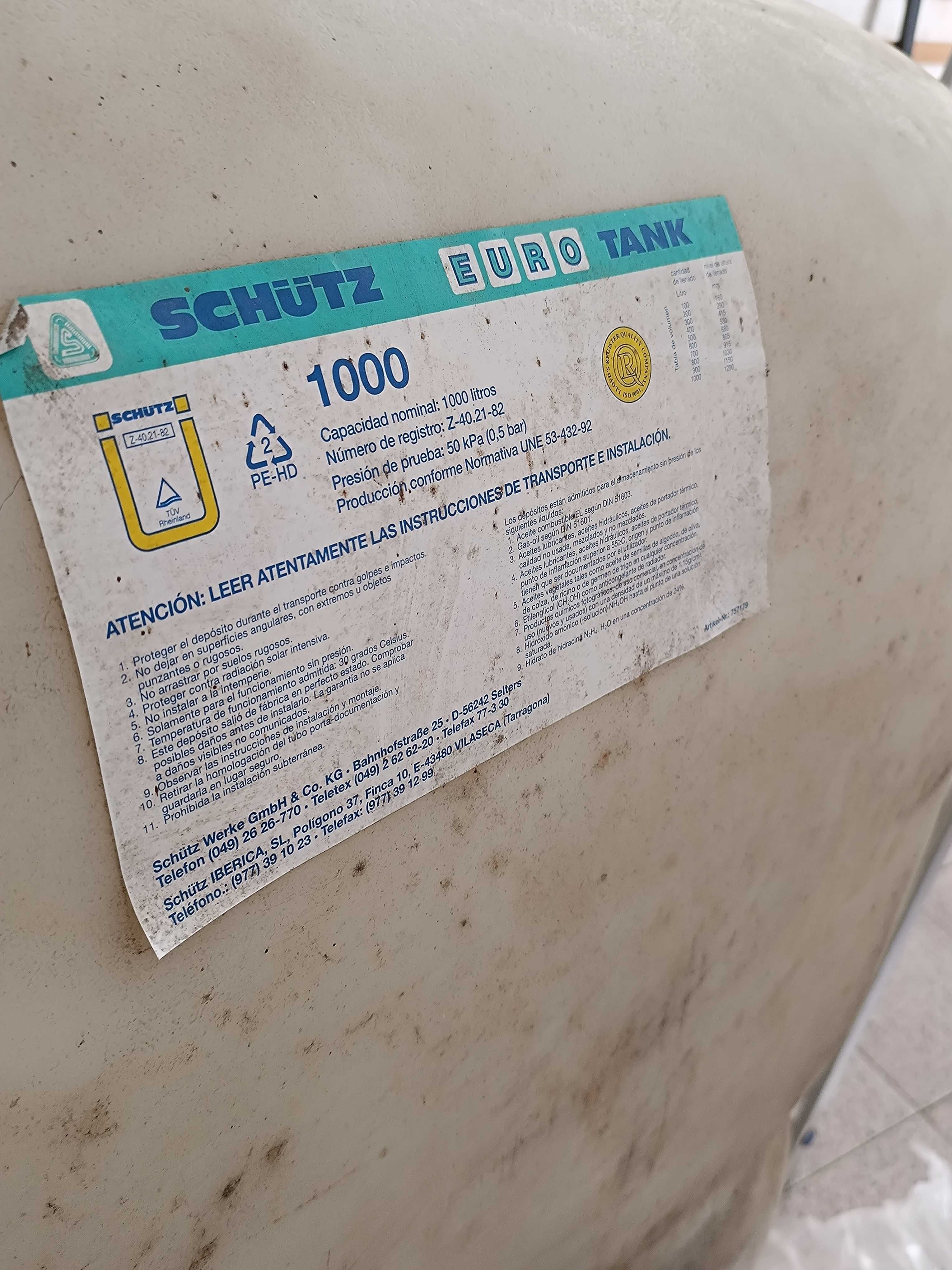 Depósito de combustível 1000L Schutz Eurotank