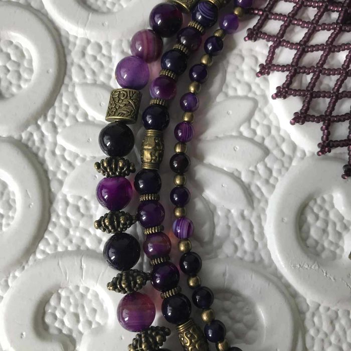 Набір прикрас в національному стилі "Лавандова ніч"