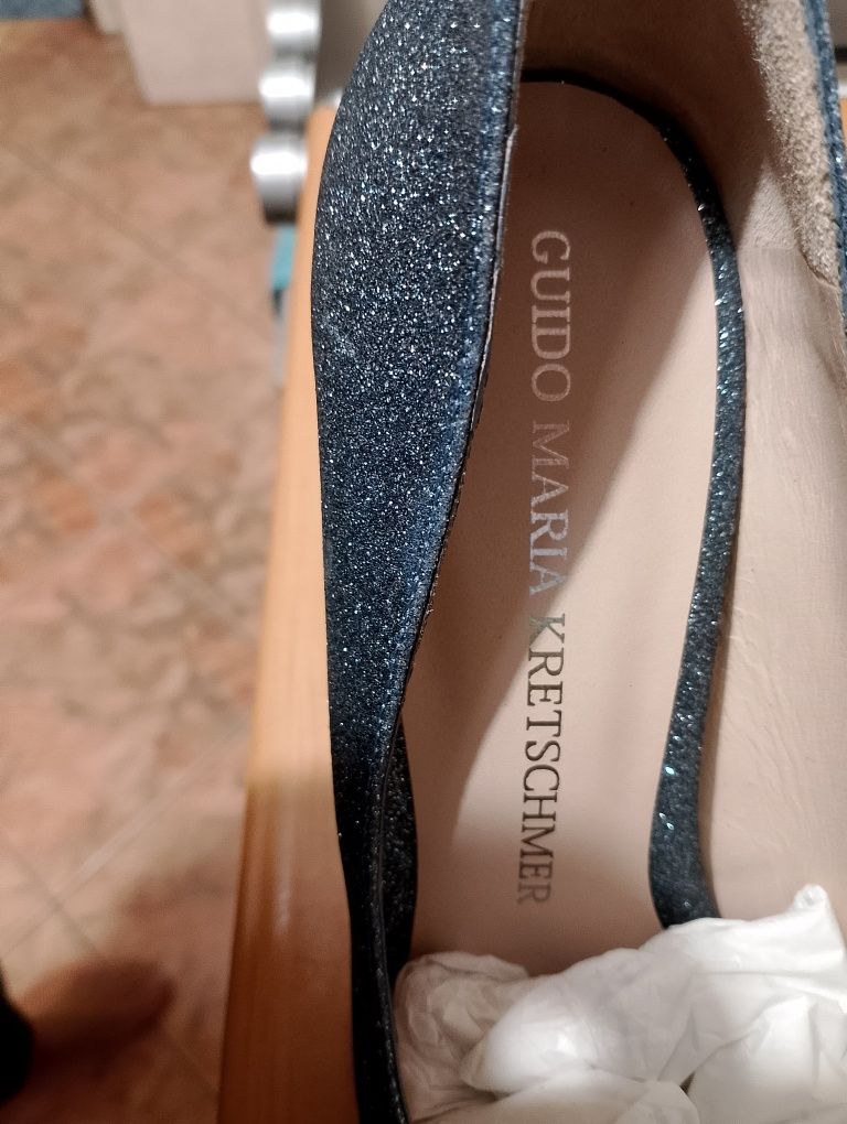 Buty damskie brokatowe nowe rozmiar 39 roz wkładki 25