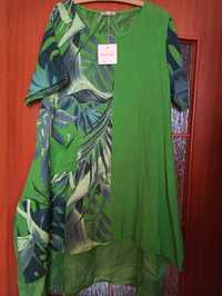Sukienka letnia zielona włoska bawełna