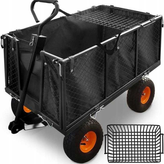 wózek ogrodowy transportowy przyczepka duży 220l 350kg burty+gratis