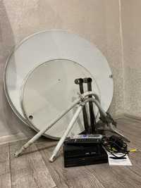 Супутникова антена з приставками