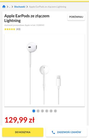 Nowe Apple earpods białe słuchawki złącze lightning