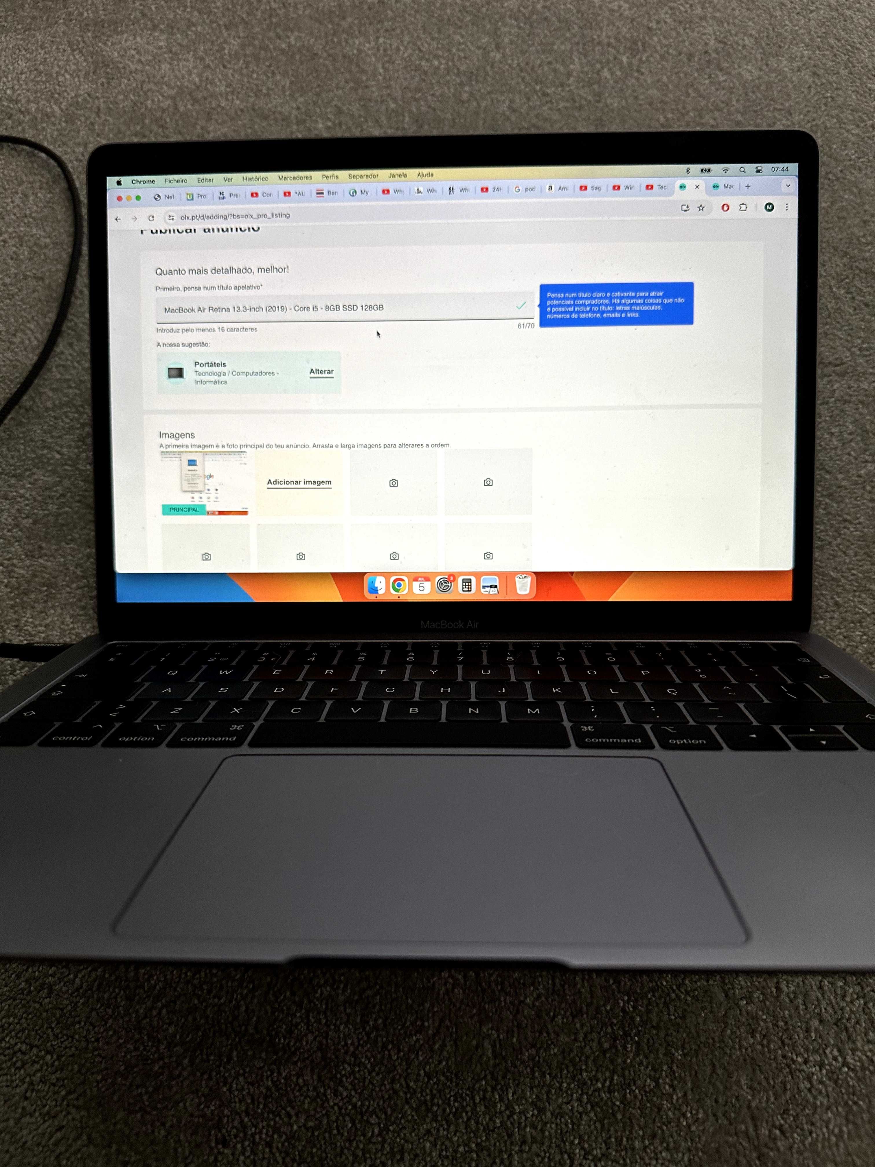 MacBook Air Retina 13.3 (2019) - Core i5 - 8GB SSD 128GB - Como novo