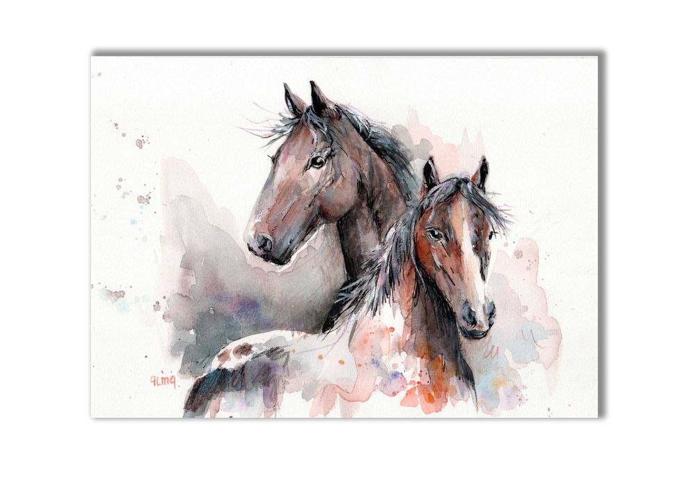 Obraz ręcznie malowany "Konie"