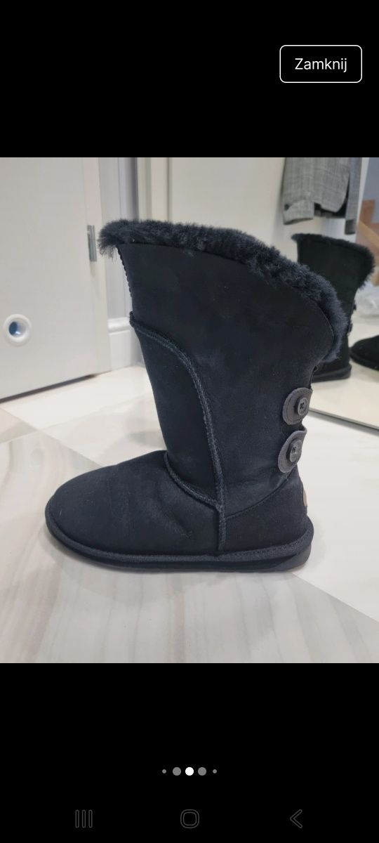 Buty EMU Australia rozmiar z metki 39 czarne śniegowce  ocieplane