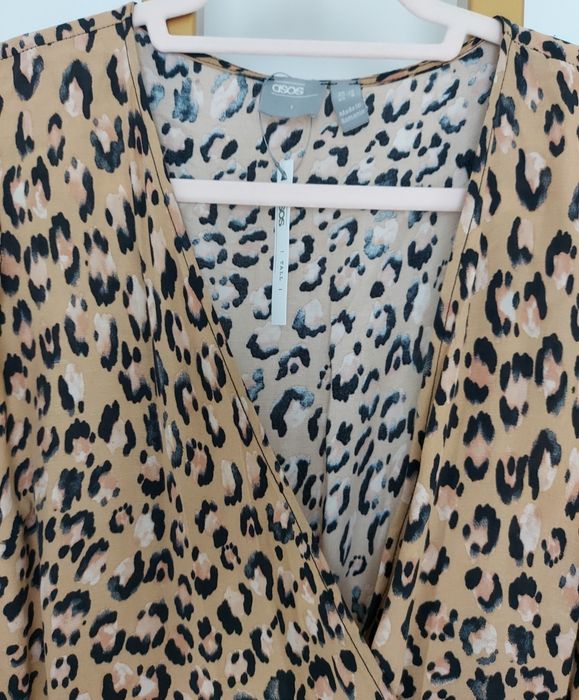 Asos tall panterka piękny,Letni ,Szeroka nogawka 40