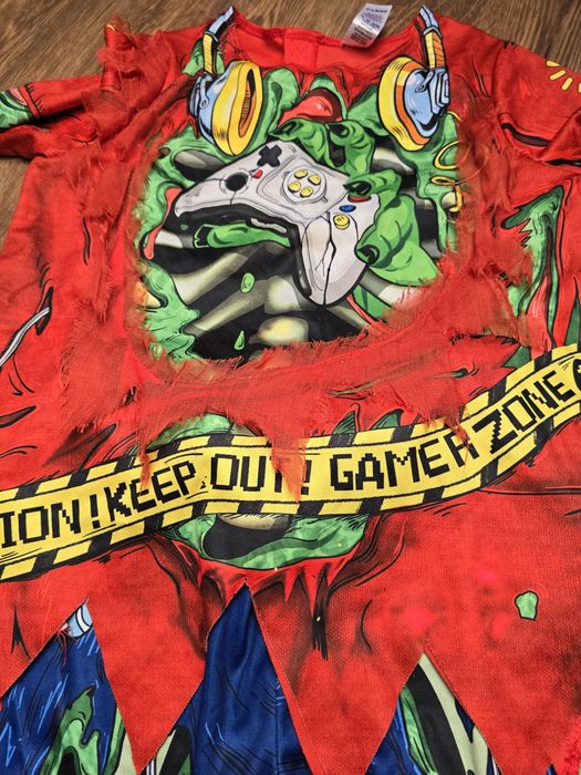 Przebranie strój bal karnawał gamer zombie gracz 116 - 122 6- 7 lat