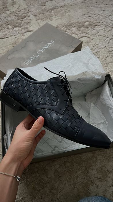 Чоловічі туфлі.Темно-синій колір.Бренд.Балдініні(Baldinini)44 розмір