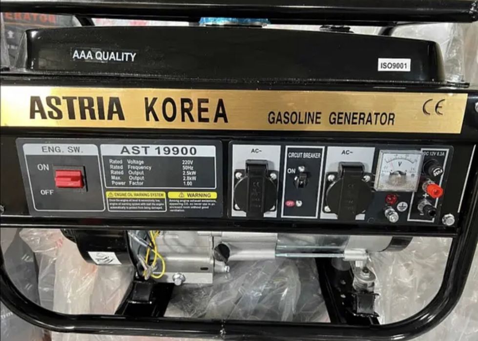 Бензиновий генератор AstraKorea 3кВт,5кВт, СУПЕР ЦІНА Є ГАЗ! Мідь!