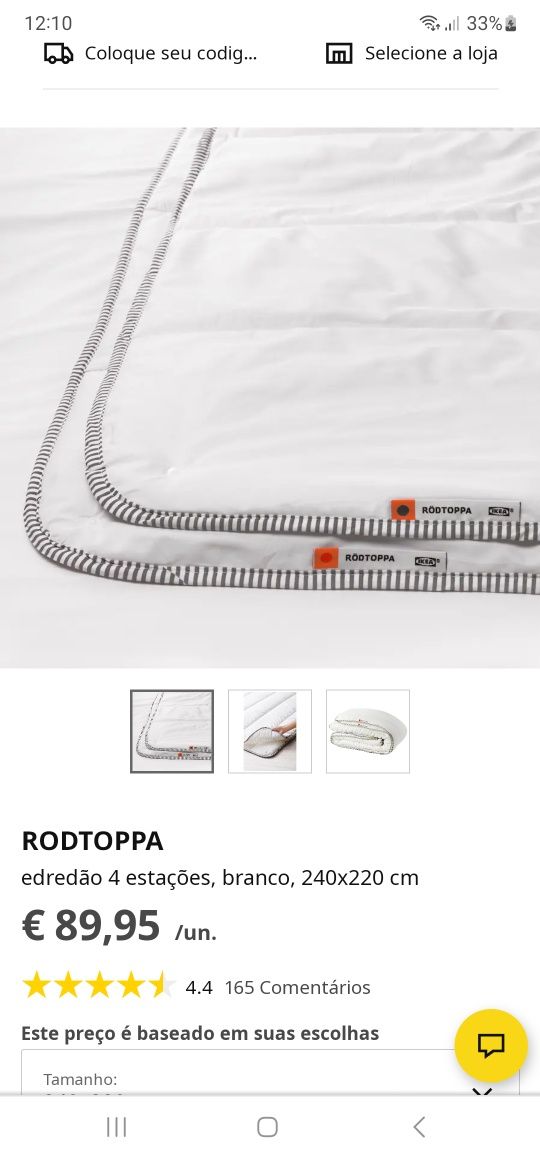 Edredão Ikea Rodtoppa 240x220