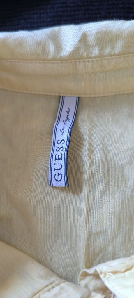 Żółta jedwabna koszula GUESS