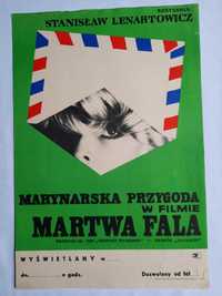 Plakat filmowy Martwa fala Pyrkosz Chamiec 1971 Oryginalny Prl Vintage
