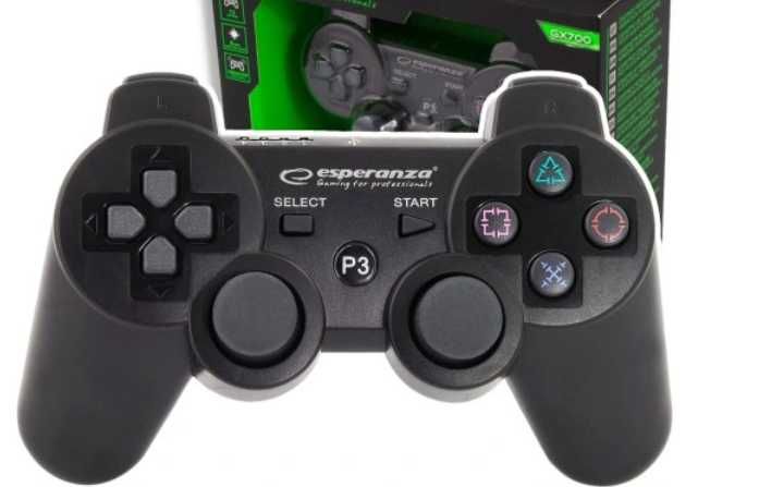 Gamepad bezprzewodowy, bluetooth, pad, ps3, czarny