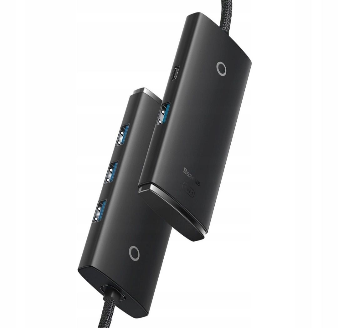 NOWY solidny HUB USB 3.0 adapter Baseus 4w1 przesył 5 GB/s przewód 1m
