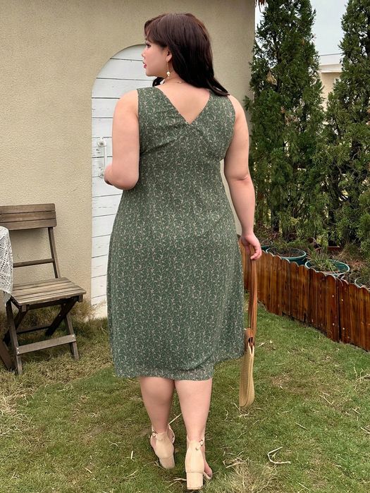 Sukienka Letnia W Kwiaty Boho Rozkloszowana Midi Casual Dazy 3Xl 46