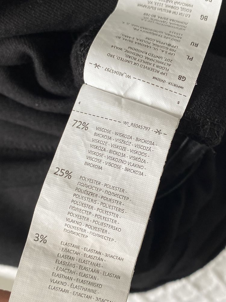 Czarny długi kombinezon z wiskozy z białymi lampasami reserved 36/ 38