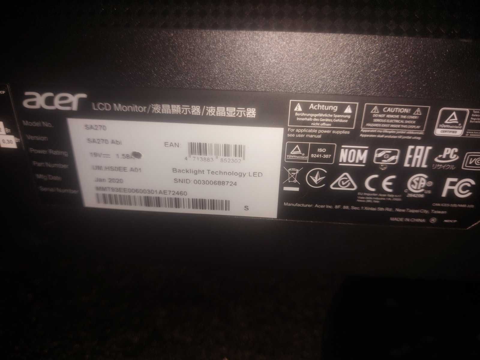 Монитор 27" Acer SA270Abi