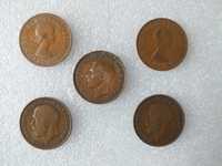 Zestaw 5 monet Wielka Brytania 1 Penny 1915-67
