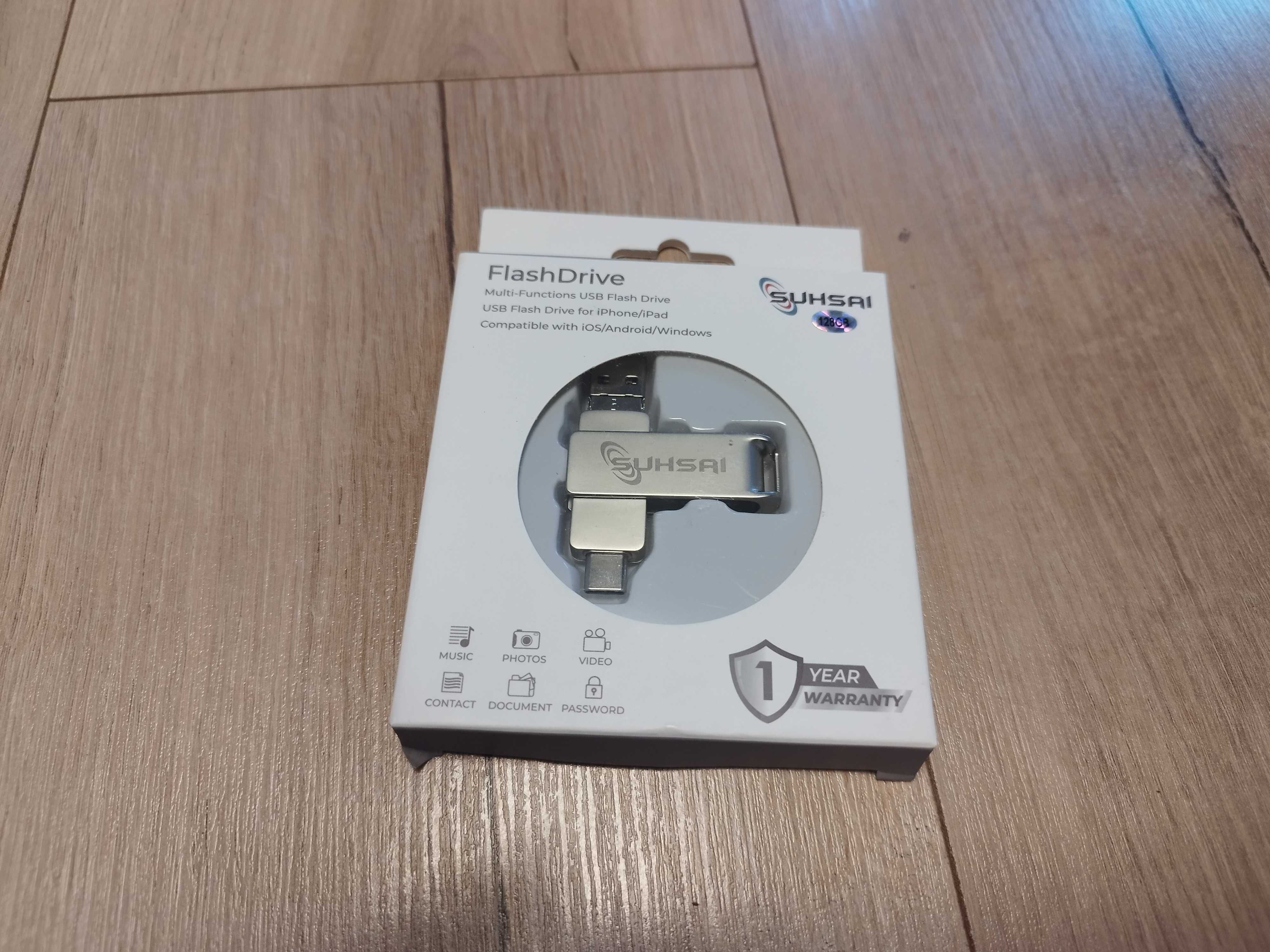 Suhsai Pamięć USB 4 w 1, pendrive 128 GB, pendrive USB 3.0, pendrive U