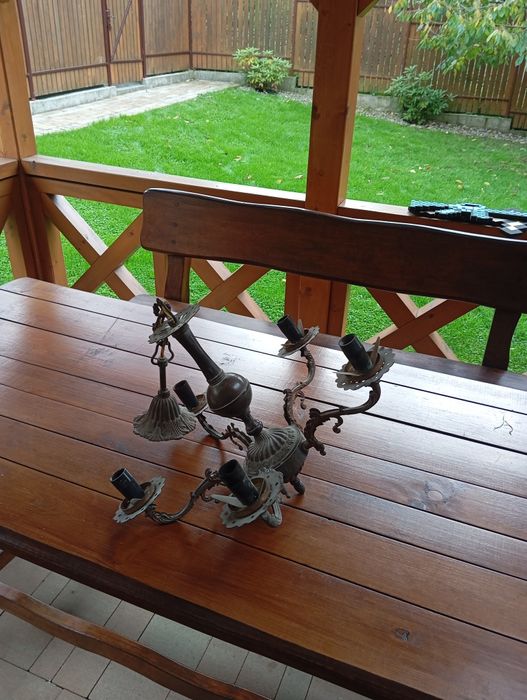 Stara lampa sufitowa mosiężna