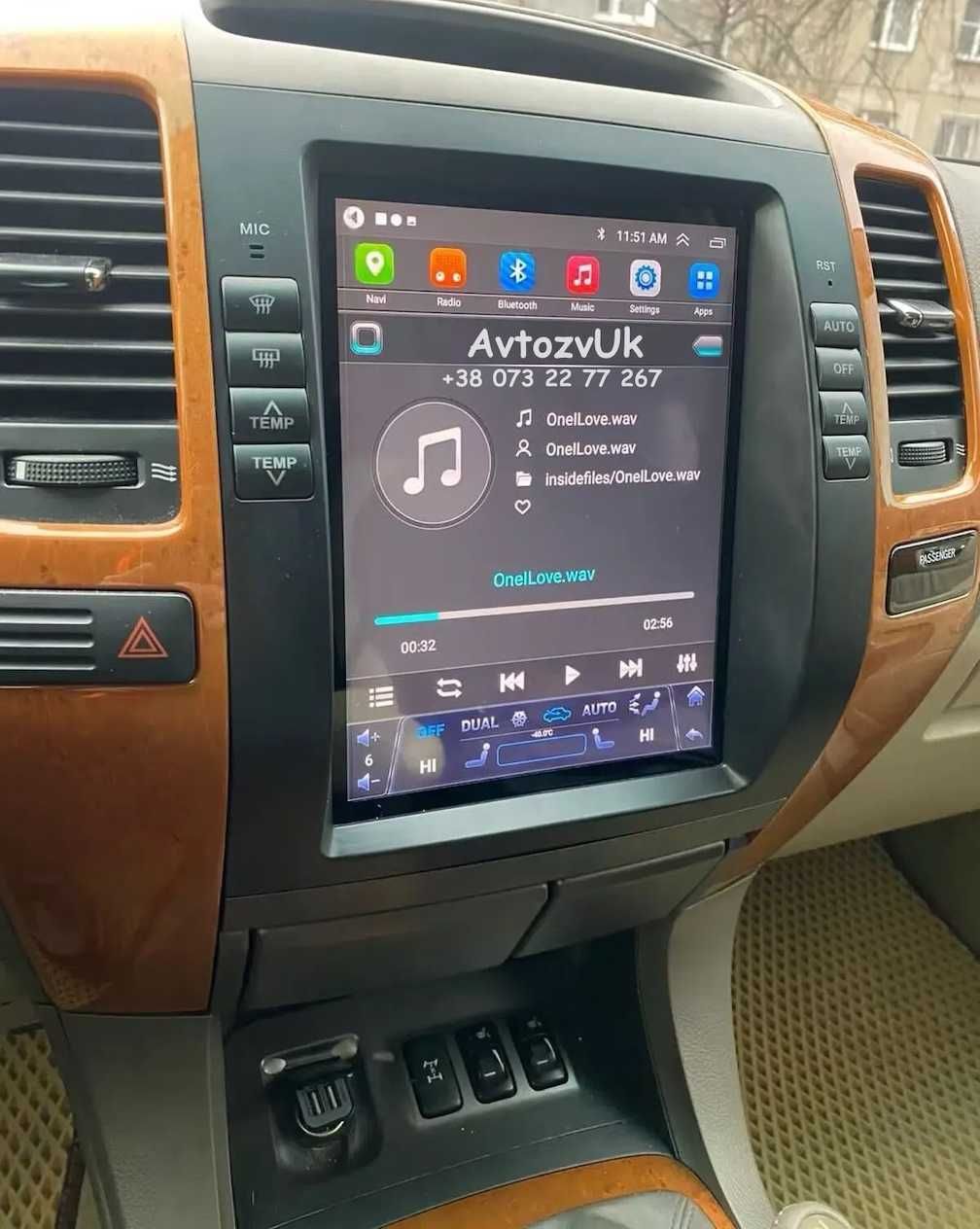 Магнитола PRADO 120 Toyota Lexus GX470 Tesla Прадо Андроид 13 CarPlay