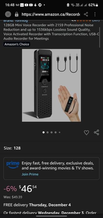 Продам Міні-диктофон на 128 ГБ