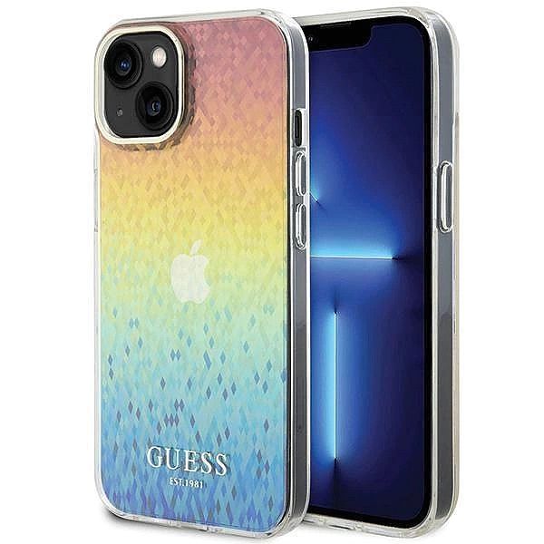 Etui Guess IML Faceted Mirror Disco Iridescent na iPhone 15 - wielokol