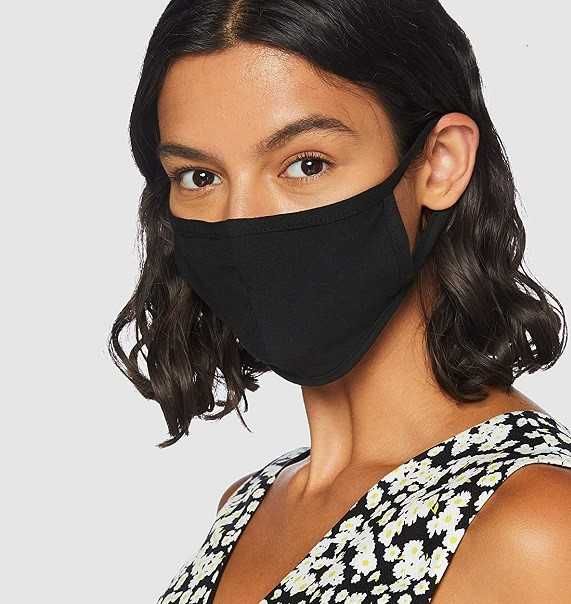 Maseczki maska materiałowa wielokrotnego użytku, czarna, 100% bawełna