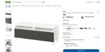 ława pod TV Ikea Besta z szufladami biały ciemnoszary SZKŁO nablatow