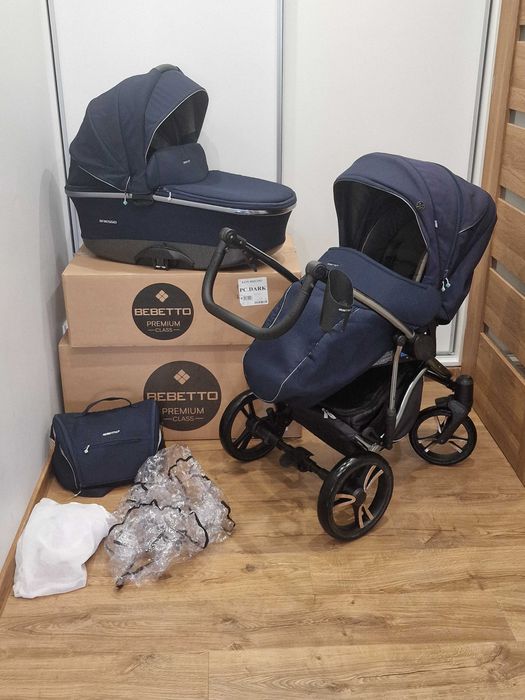 Wózek gondola spacerówka 2w1 Bebetto Bresso PREMIUM CLASS silver 03