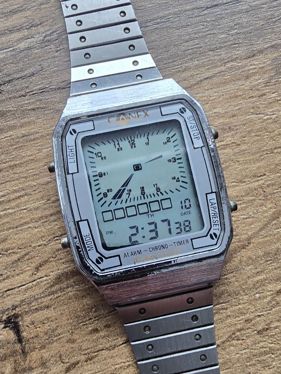 Zegarek Canex alarm chrono timer vintage LCD