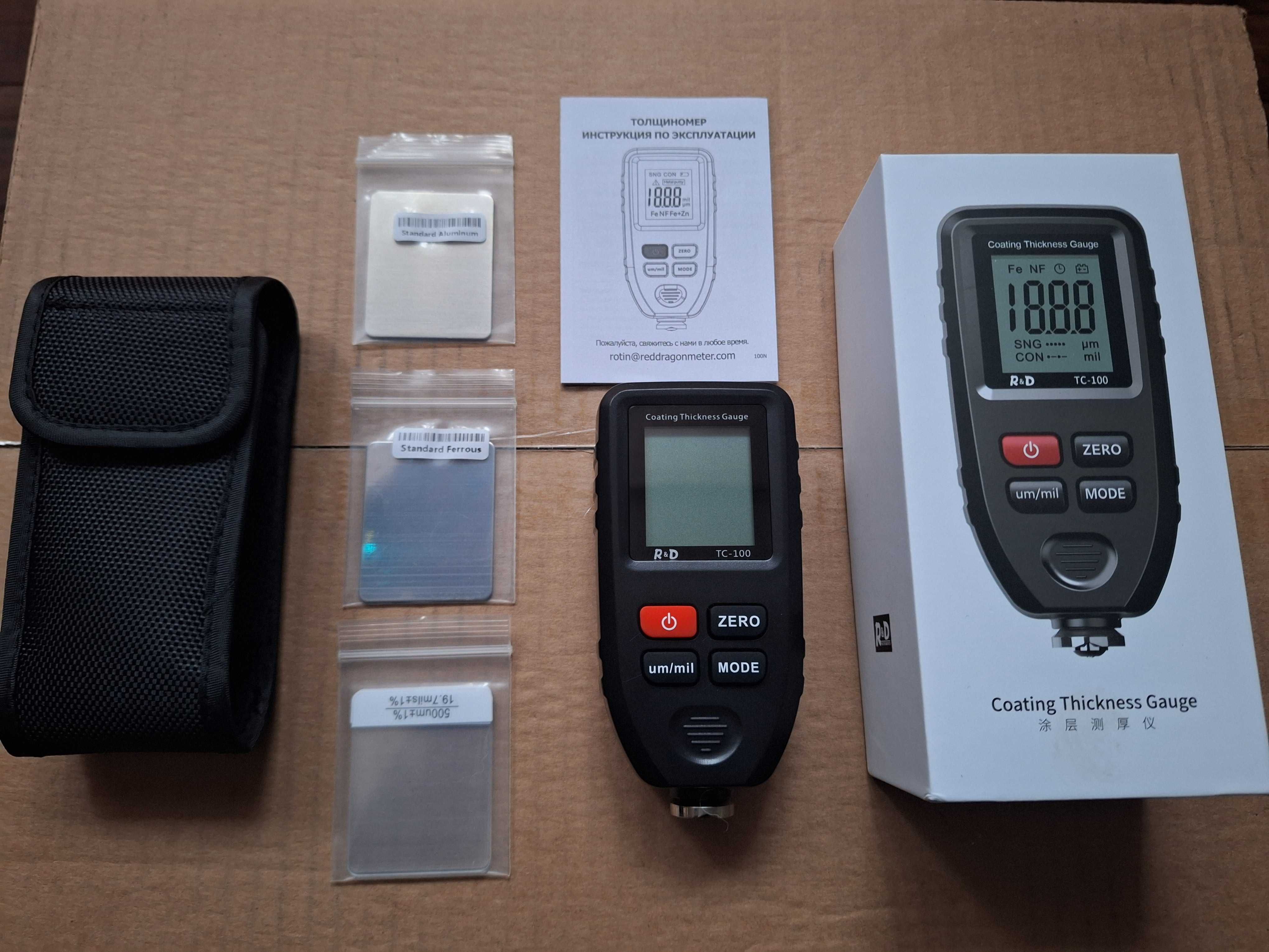 Товщиномір. Толщиномер R&D TC100 NEW Upgraded +Zn (Fe,NFe,Fe+Zn)