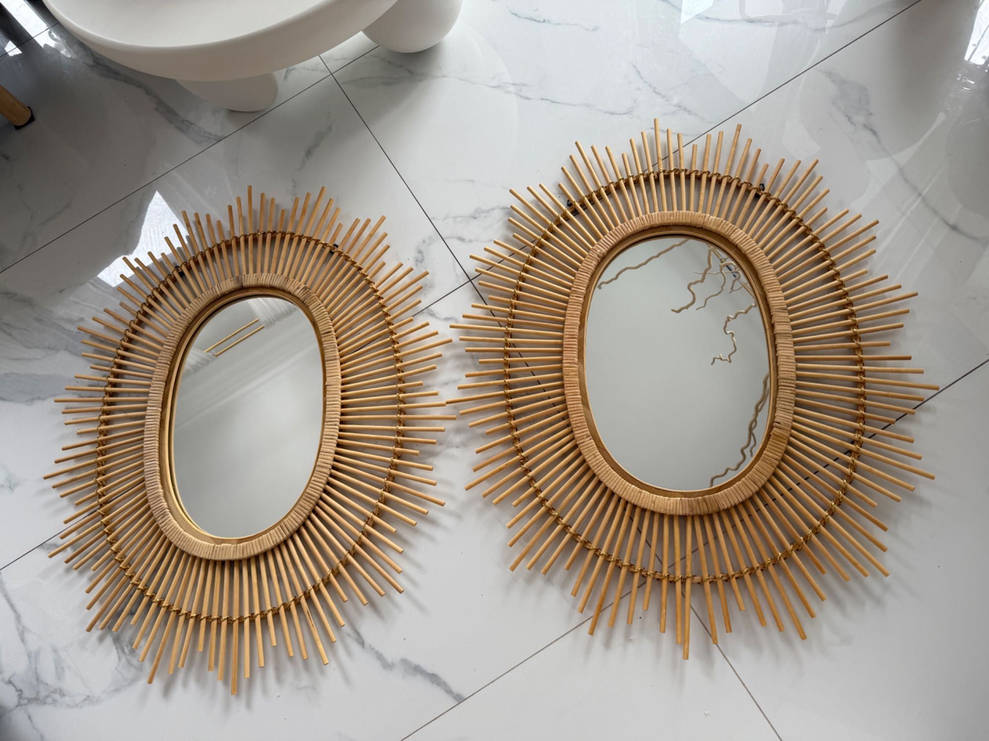LustraXXL, 90/80 cm , boho, bali , rattan, drewno,  okrągłe