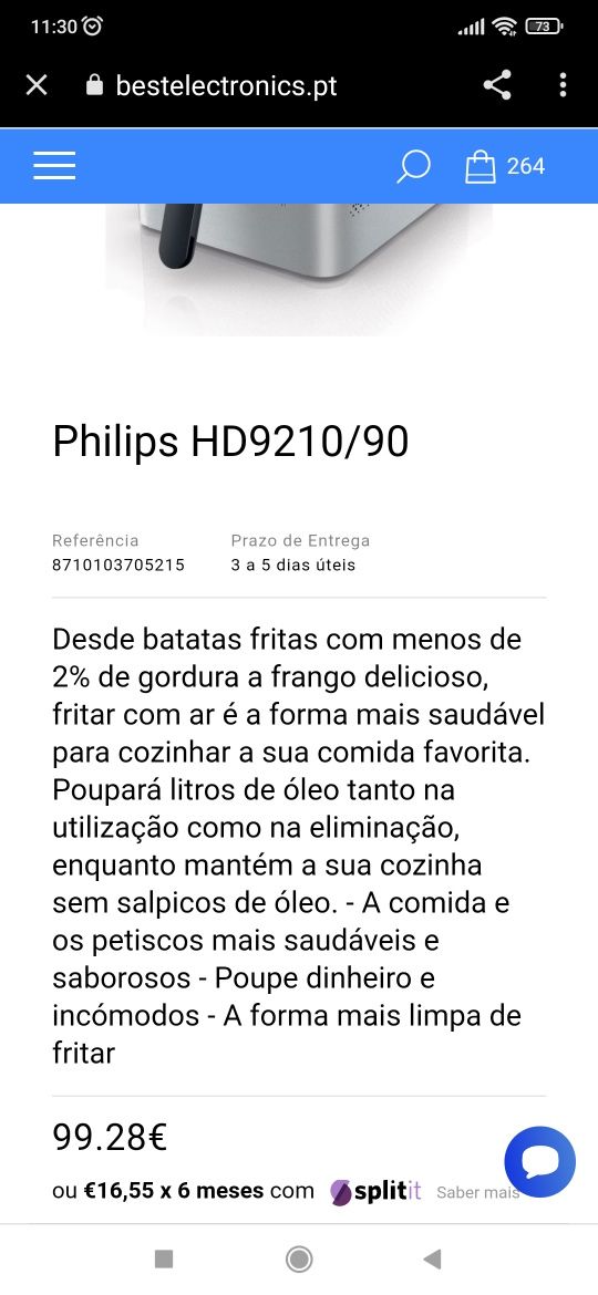 Fritadeira sem oléo Philips HD9210/90
