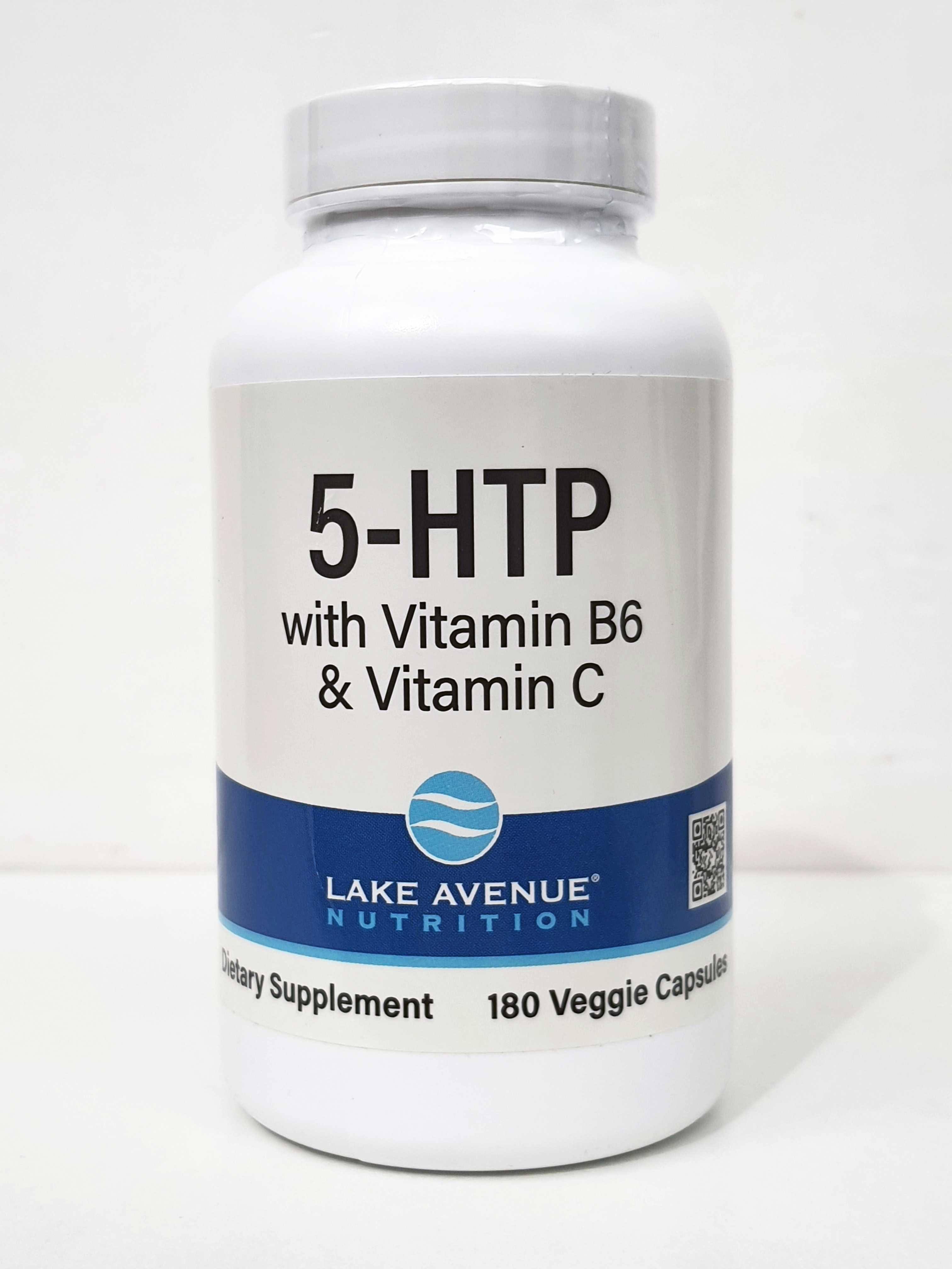 5-HTP Lake Avenue Nutrition з вітамінами B6 і C, 100 мг, 180 капсул