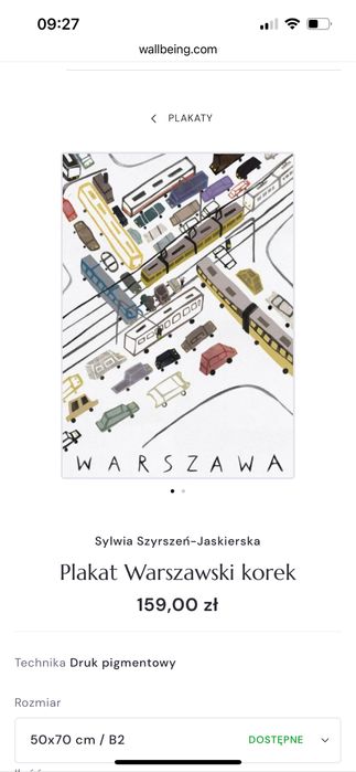 Plakat „Warszawski korek” Sylwia Szyrszeń-Jaskierska